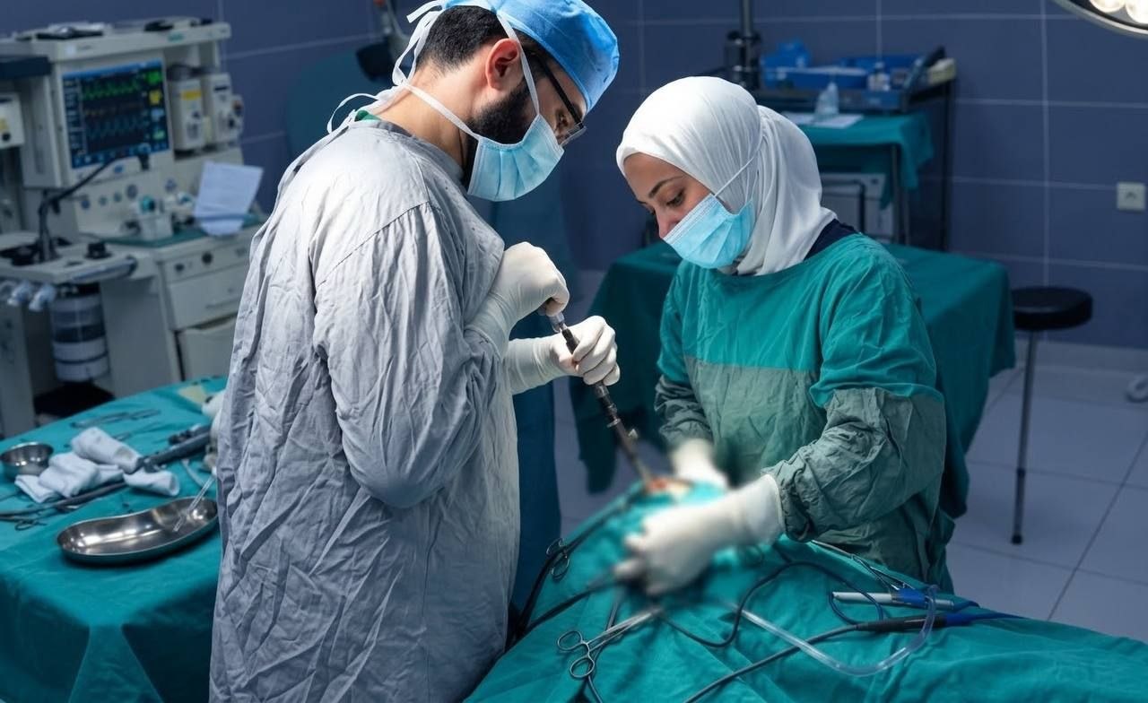أول عملية تنظير دماغ وخزع قعر البطين الثالث في مستشفى دير الزور الوطني