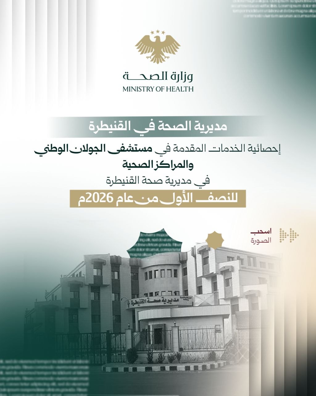 الخدمات المقدّمة في مستشفى الجولان الوطني خلال النصف الأوّل من عام 2026