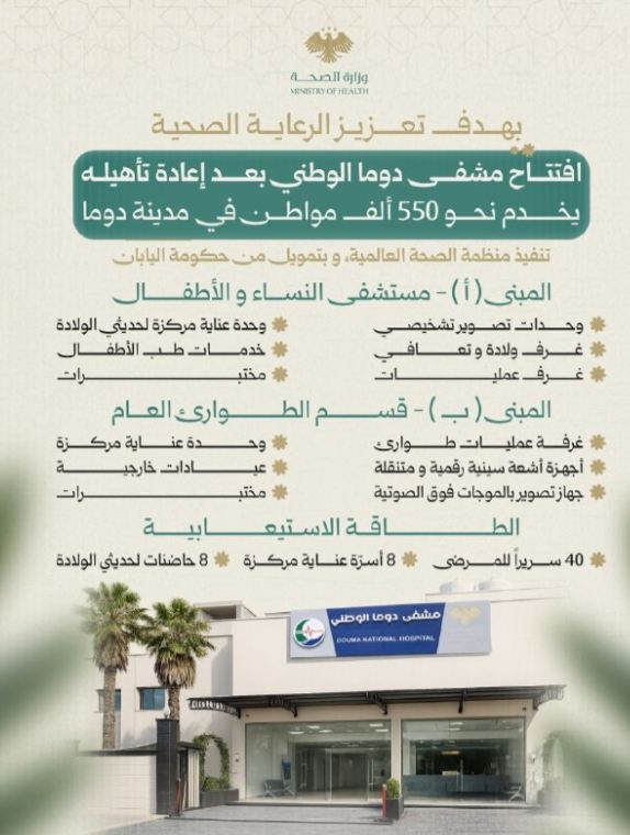 افتتاح مشفى دوما الوطني بعد إعادة تأهيله